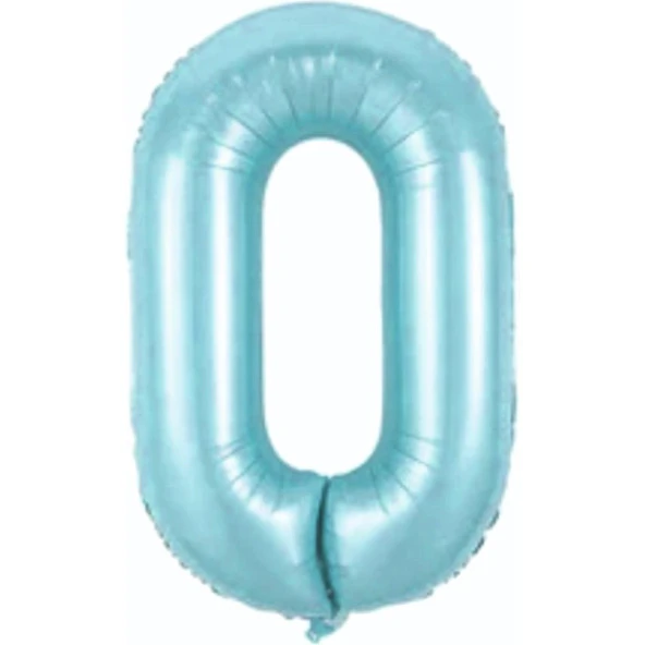 0 Rakam Açık Mavi Folyo Balon 76 cm ürün görseli 1
