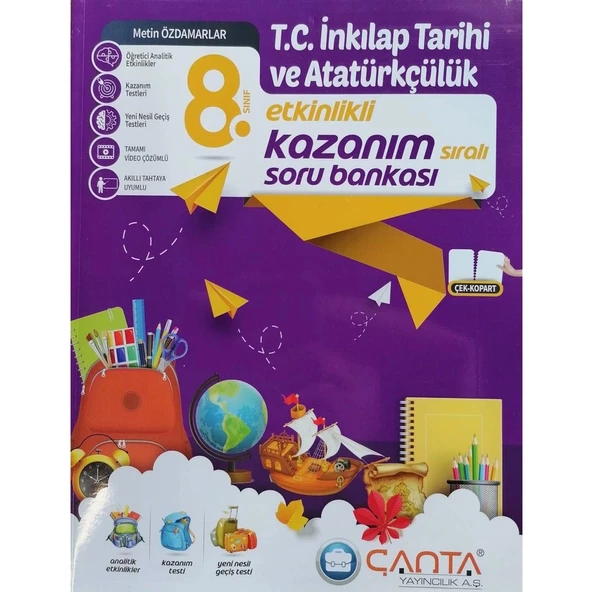 Çanta Yayınları 8. Sınıf LGS T.C. İnkılap Tarihi ve Atatürkçülük Etkinlikli Kazanım Soru Bankası ürün görseli 1