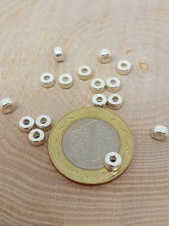 925 Ayar Gümüş Boncuk Ara Malzeme 2.5*5mm/4 adet (45634) ürün görseli 1