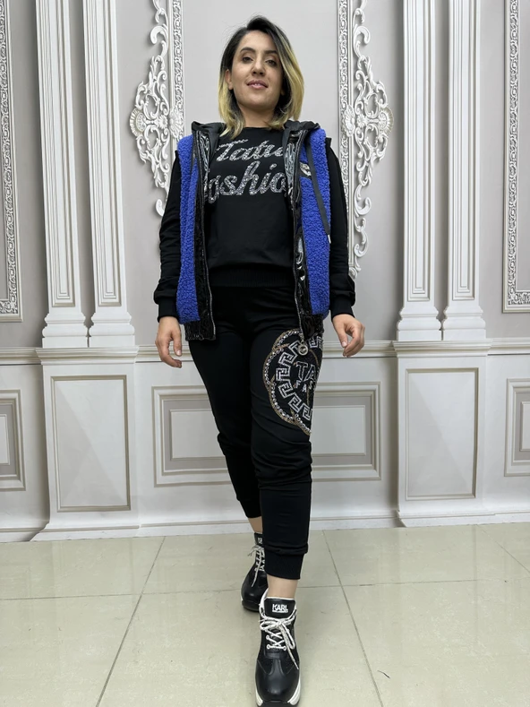 Tatu Yelekli Crystal Taşlı Üçlü Takım - SAKS ürün görseli 1