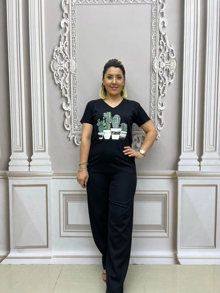 Kaktüs Tshirt - SİYAH - Resim 3