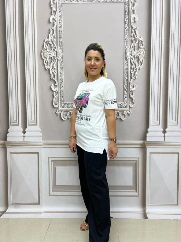 Araba Tshirt - BEYAZ - Resim 3