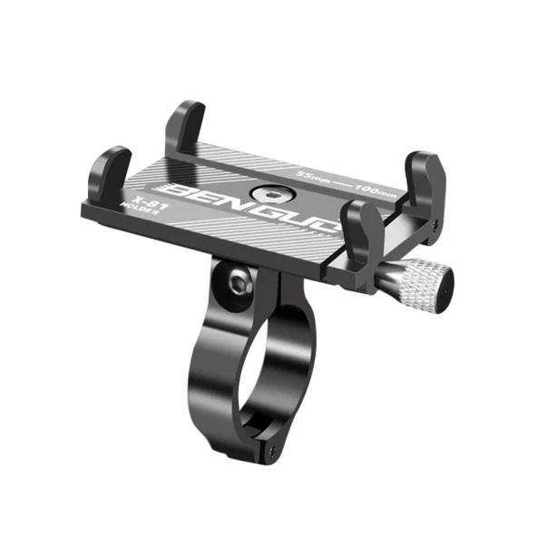 Valkyrie X-81G Metal Motorsiklet Bisiklet Cep Telefonu Tutucu - Alüminyum Alaşım Darbeye Dayanıklı Paslanmaz - 360 Derece Evrensel Gümüş ürün görseli 1