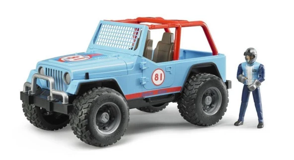 Bruder Jeep Cross Safari Aracı Kasklı Pilotu Mavi BR02541 ürün görseli 1