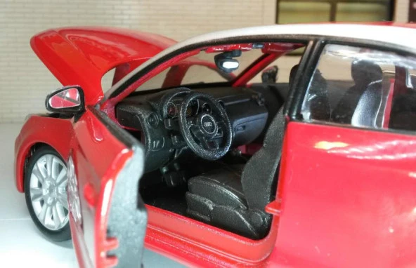 Burago Audi A1 1:24 Kırmızı Model Araba - Resim 4