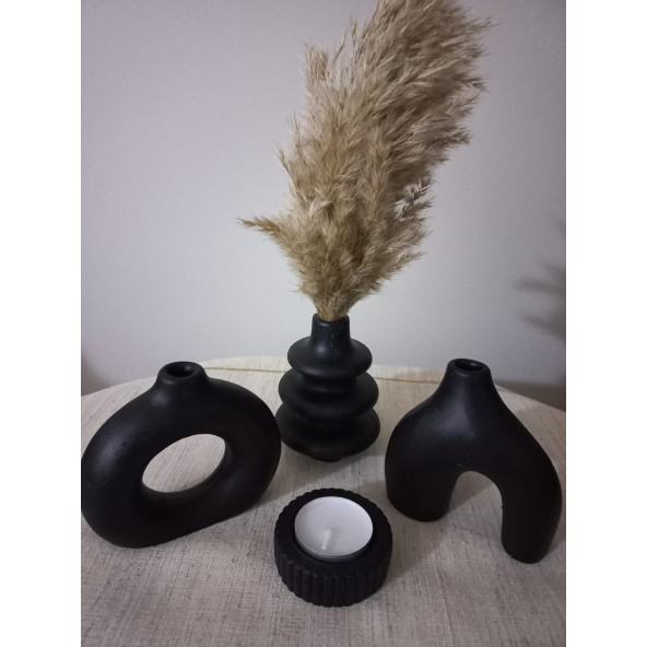 BOHEM VAZO SET SİYAH - Resim 2