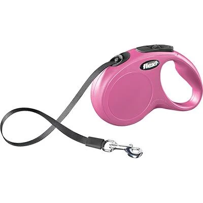 Flexi New Classic 3m. Xs Pembe Şerit Kayışlı Gezdirme Tasması ürün görseli 1
