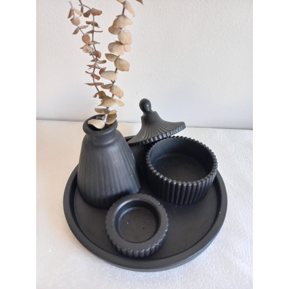 STANDLI MUMLUK SET SİYAH - Resim 3