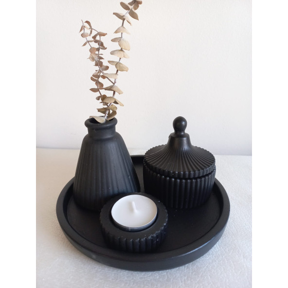 STANDLI MUMLUK SET SİYAH - Resim 5