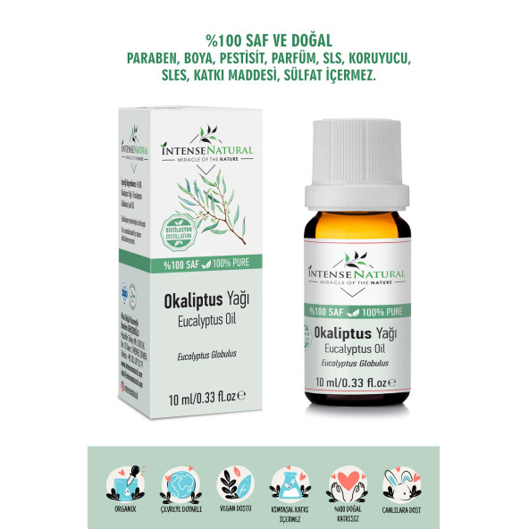 Okaliptüs Uçucu Yağı 10 ml %100 Saf ve Doğal Aromaterapi Vegan Bitkisel Uçucu Yağ ürün görseli 1
