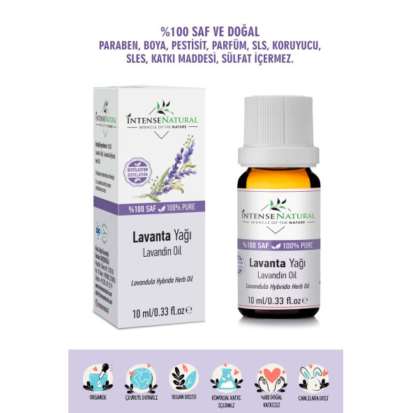 Lavanta Uçucu Yağı 10 ml %100 Saf ve Doğal Aromaterapi Vegan Bitkisel Uçucu Yağ ürün görseli 1