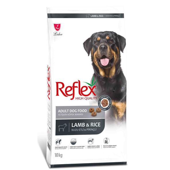 Reflex kuzu etli pirinçli yetişkin köpek maması 10kg kuzulu lamb rice kuru köpek maması ürün görseli 1