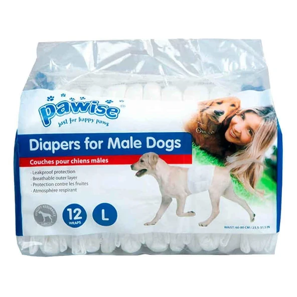 Pawise Kullan at Erkek Köpek Çiş Bezi Beyaz L 12 Ad ürün görseli 1