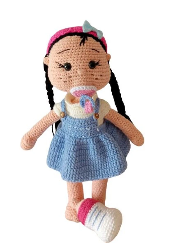 Emzikli ve Biberonlu Bebek Amigurumi Organik Oyuncak ürün görseli 1