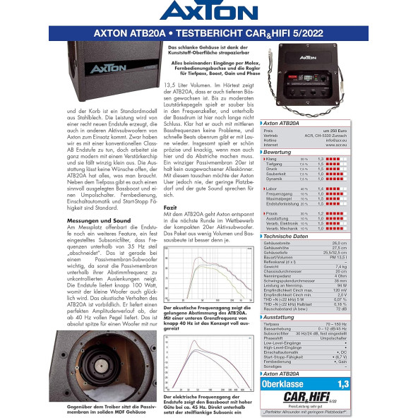 Axton ATB-20A    20 cm Aktif Subwoofer - Resim 6
