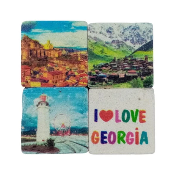 Gürcistan Temalı Dörtlü Taş Magnet ürün görseli 1