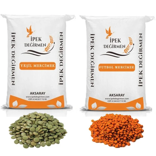 İpek Değirmen 2 Çeşit Yemeklik Kırmızı Mercimek Yeşil Mercimek 2 kg ürün görseli 1