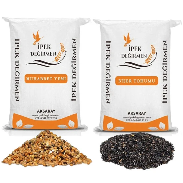 İpek Değirmen Karışık Muhabbet Kuşu Yemi ve Nijer Tohumu Paketi 2 Kg ürün görseli 1