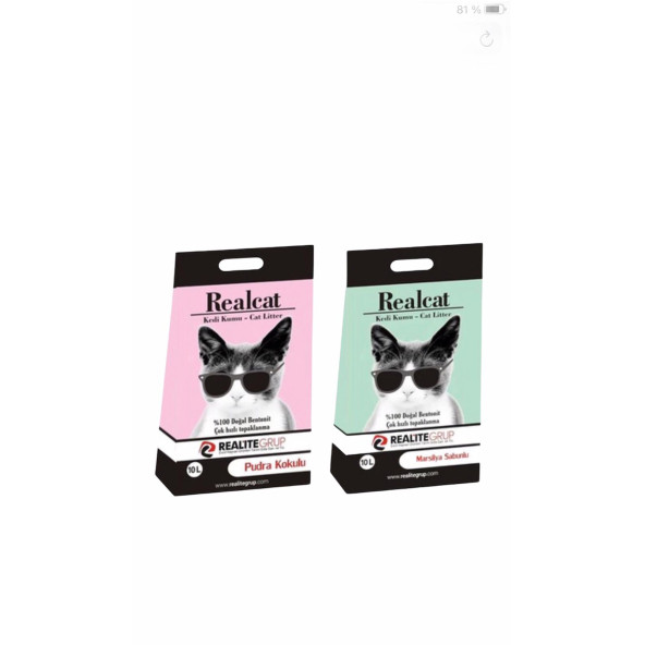 Real Cat Pudra Kokulu + Marsilya Sabunlu Kedi Kumu 2x10 Lt. ürün görseli 1