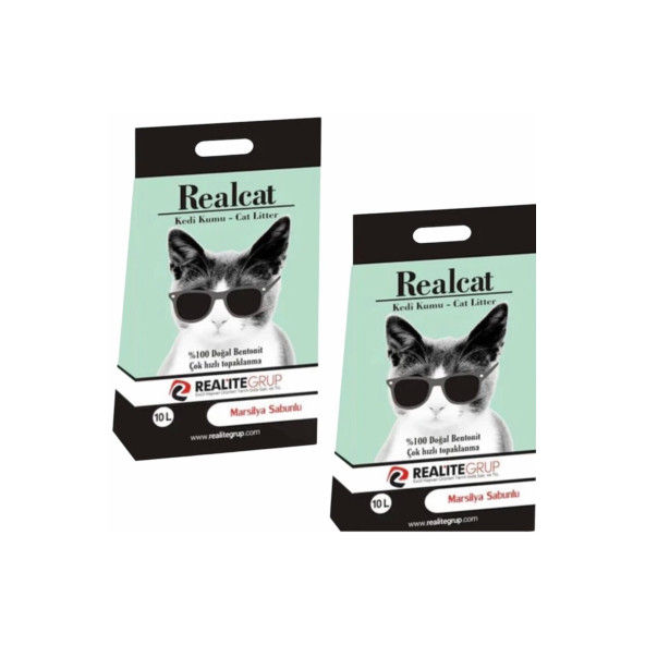 REAL Cat Marsilya Sabunlu Kedi Kumu 2x10 Lt ürün görseli 1