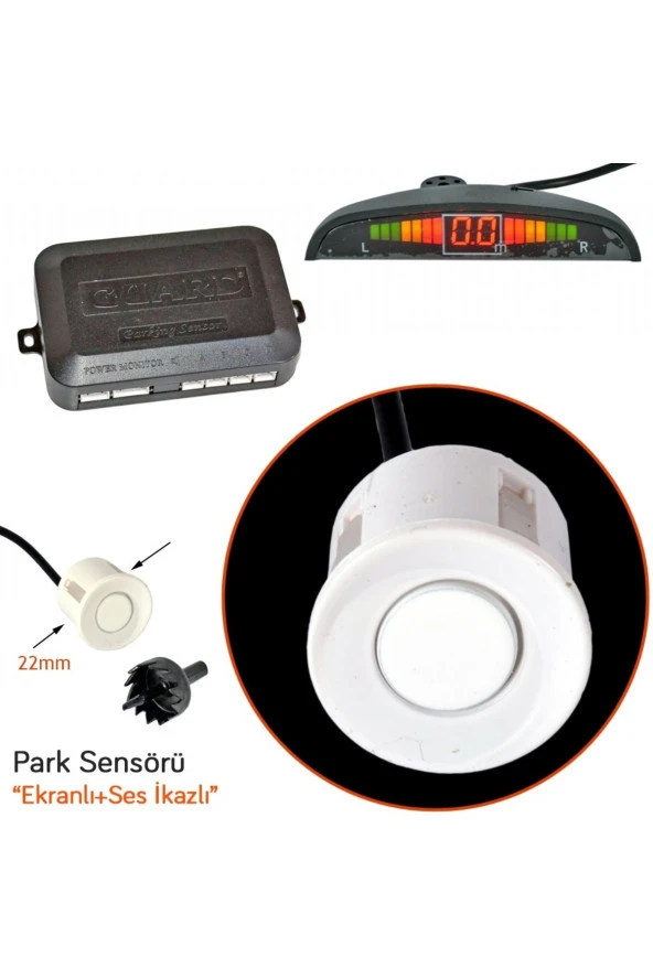 Park Sensörü Led Ekranlı Ses İkazlı Beyaz - Resim 3