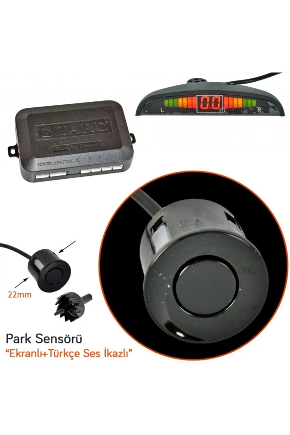 Park Sensörü Led Ekranlı Türkçe İkazlı Siyah - Resim 3
