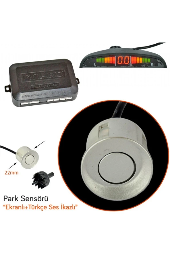 Park Sensörü Led Ekranlı Türkçe İkazlı Silver - Resim 3