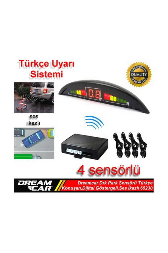 Park Sensörü Türkçe Ses,Dijital Ekran,Ses İkaz,4 Sensör ürün görseli 1