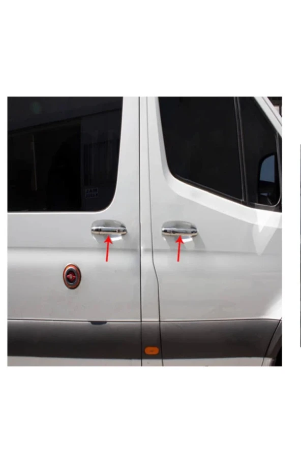 Vw Crafter Kapı Kolu 2006 Sonrası 4 Kapı Paslanmaz Çelik 8 Parça ürün görseli 1