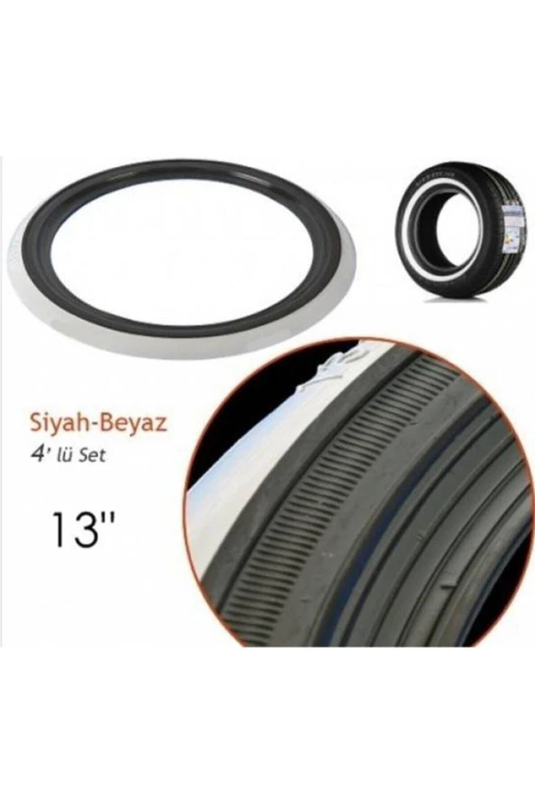 Atlas Lyon Lastik Yanağı Beyaz - Siyah Yanak 13jant ürün görseli 1