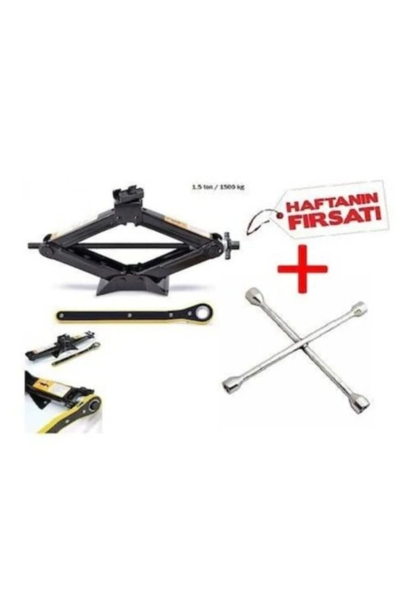 Akardion Kriko Cırcırlı Makas Tip 1,5 Ton + 4 Lü Bijon Anahtarı Set ürün görseli 1