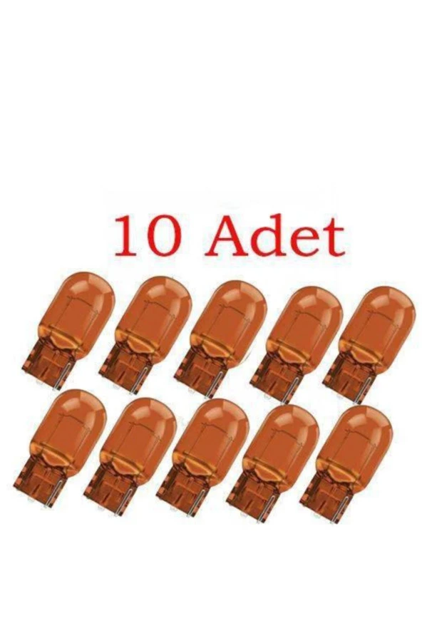 5w T10 12v Dipsiz Ampül Turuncu 10 Adet ürün görseli 1