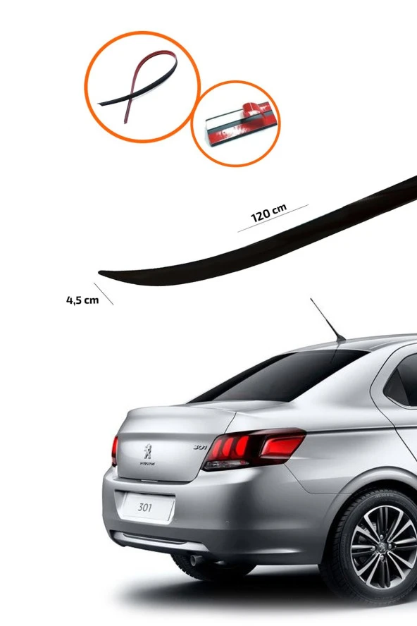 Peugeot 301 Bagaj Üstü Spoiler Piano Black ürün görseli 1