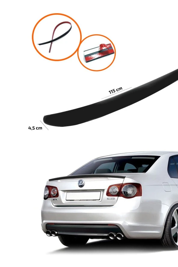 Vw Jetta Mk5 Bagaj Üstü Spoiler Piano Black ürün görseli 1