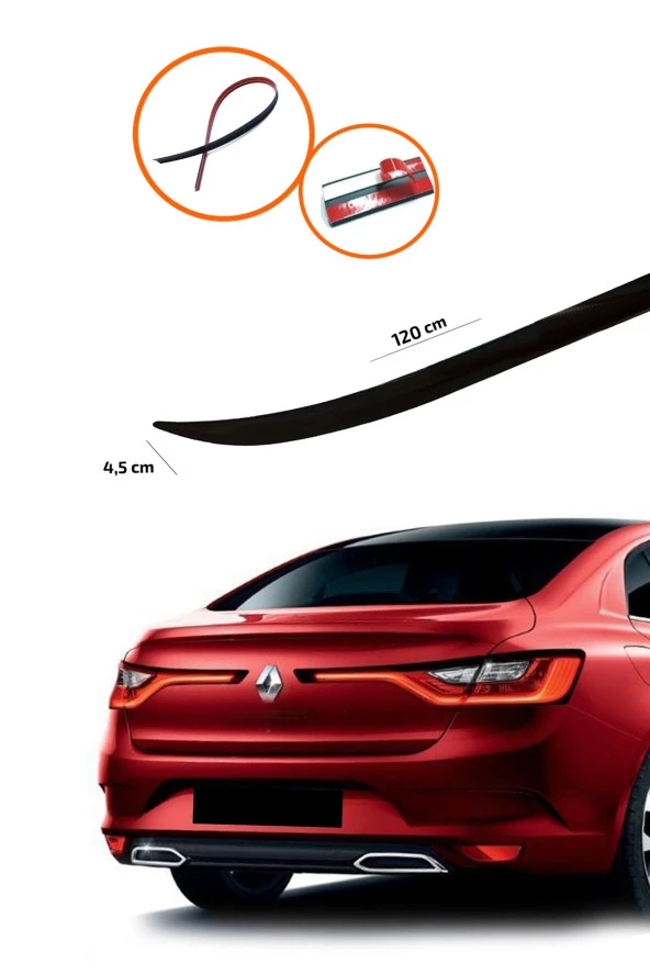 Renault Megane 4 Sedan Bagaj Üstü Spoiler Piano Black ürün görseli 1