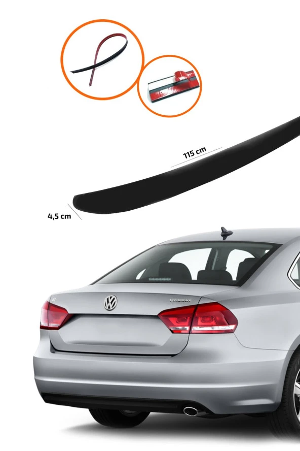 Vw Passat B7 Bagaj Üstü Piano Black  Spoiler ürün görseli 1