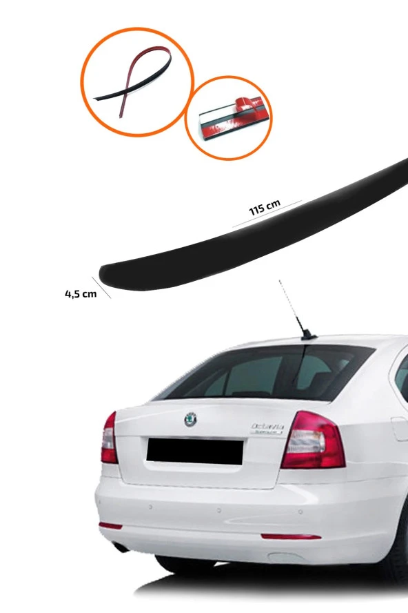 Skoda Octavia Bagaj Üstü Spoiler Piano Black ürün görseli 1