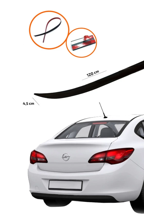Opel Astra J Bagaj Üstü Spoiler Piano Black ürün görseli 1