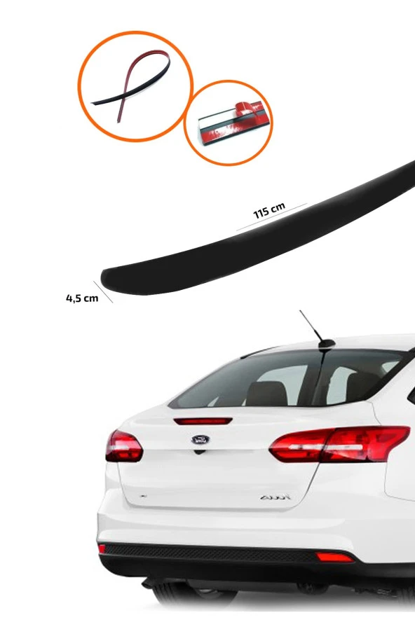 Ford Focus 3-3.5 Bagaj Üstü Spoiler Piano Black ürün görseli 1
