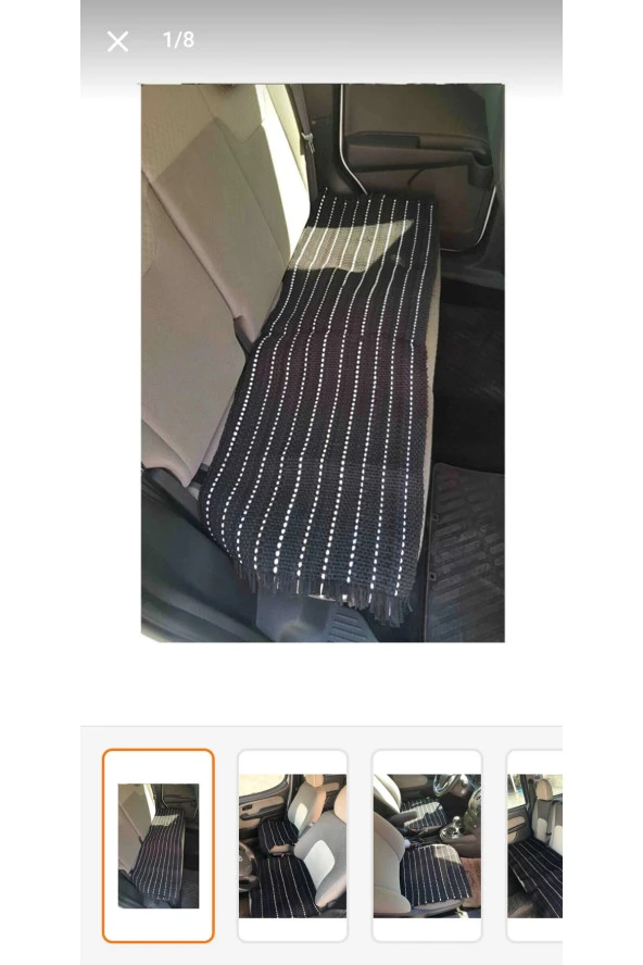 Terletmez Oto Kilim Ön Ve Arka 3lü Serme Set Serme Kilim Siyah Beyaz ürün görseli 1