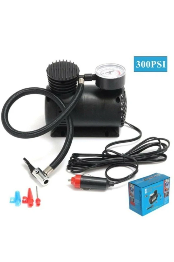 Bot Yatak Simit Araba Oto Araç Lastik Şişirme Pompası Hava Kompresörü 12 Volt 300 Psi ürün görseli 1