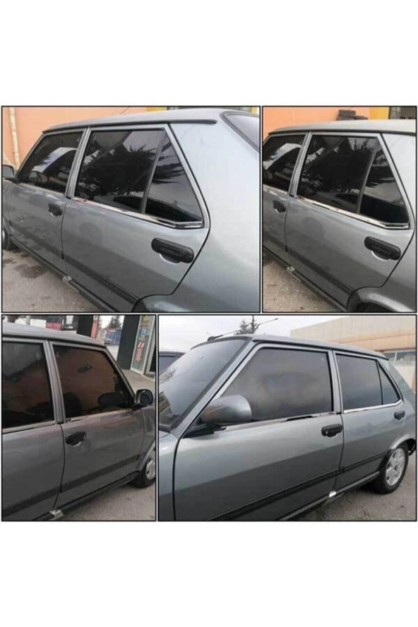 Fiat Tofaş Şahin-doğan-kartal Uyumlu Krom Cam Çıtası Paslanmaz Çelik 6 Parça ürün görseli 1