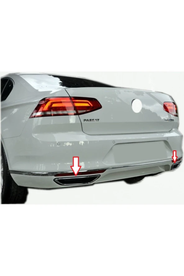 Vw Passat B8 Uyumlu Egsoz Çıkış 2 Parça Krom 2015 - 2018 Uyumlu ürün görseli 1