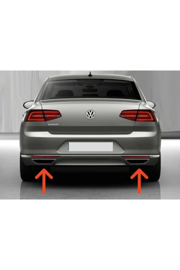 Volkswagen Passat B8 Krom Egzoz Ucu 2 Parça 2014 Üzeri Çelik ürün görseli 1