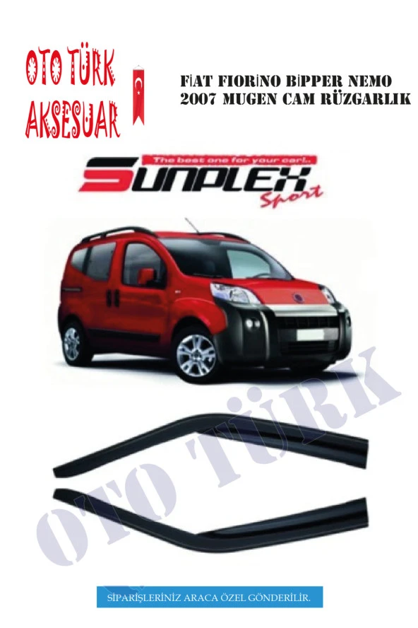 Citroen Nemo Mugen Cam Rüzgarlığı Ön 2li Sunplex A+ Kalite ürün görseli 1