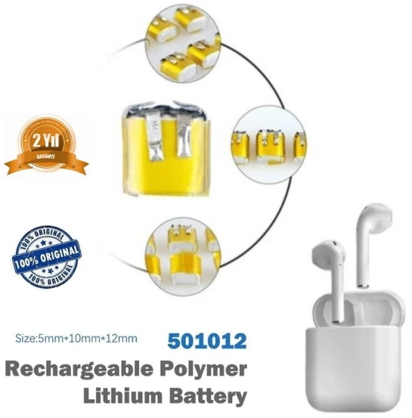 Bluetooth Kulaklık Pili Mp3/4 40mah Şarjlı Li-polimer (ölçüler : 1mmx1mmx4mm) BT40MAH000012 ürün görseli 1