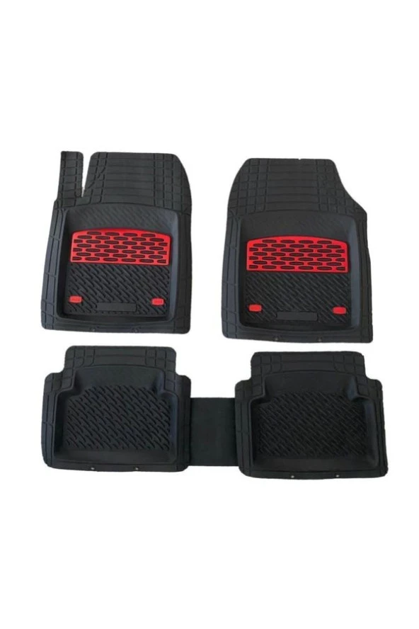Hyundai Getz Uyumlu Universal Derin Havuzlu Paspas Krom Kırmızı ürün görseli 1