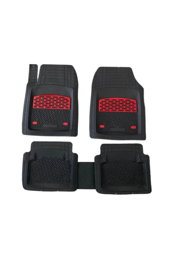 Tofaş - Fiat Tüm Modellere Uygun Krom Kırmızı Siyah 3d Havuzlu Paspas Üniversal ürün görseli 1