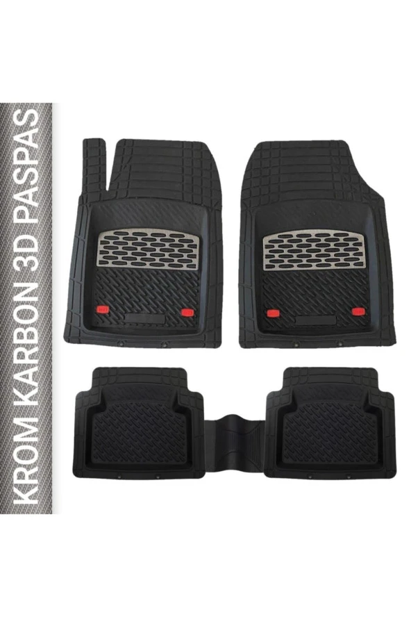 Safir Skoda Kamiq Uyumlu Universal 3d Paspas Krom Karbon ürün görseli 1