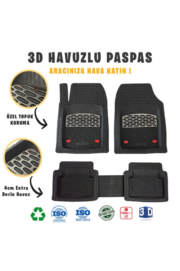 Honda Civic 2013 Model 3d Havuzlu Paspas Karbon ürün görseli 1